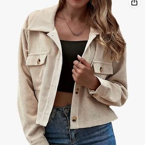 Crop corduroy jacket beige